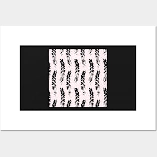 Delicate and elegant ferns in a simple repeating pattern Posters and Art